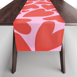Red & Pink Warped Hearts Table Runner