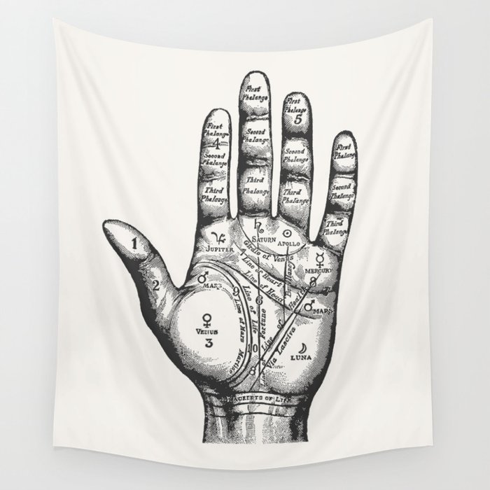 Palmistry Wall Tapestry by Aster Society6