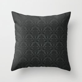 Luxury Black Damask Throw Pillow