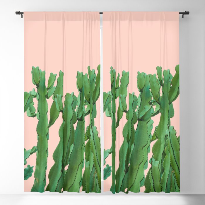Italian Peach Cactus Blackout Curtain By Umeimages Society6
