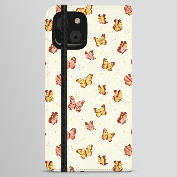 Romantic Butterly Pattern iPhone Wallet Case