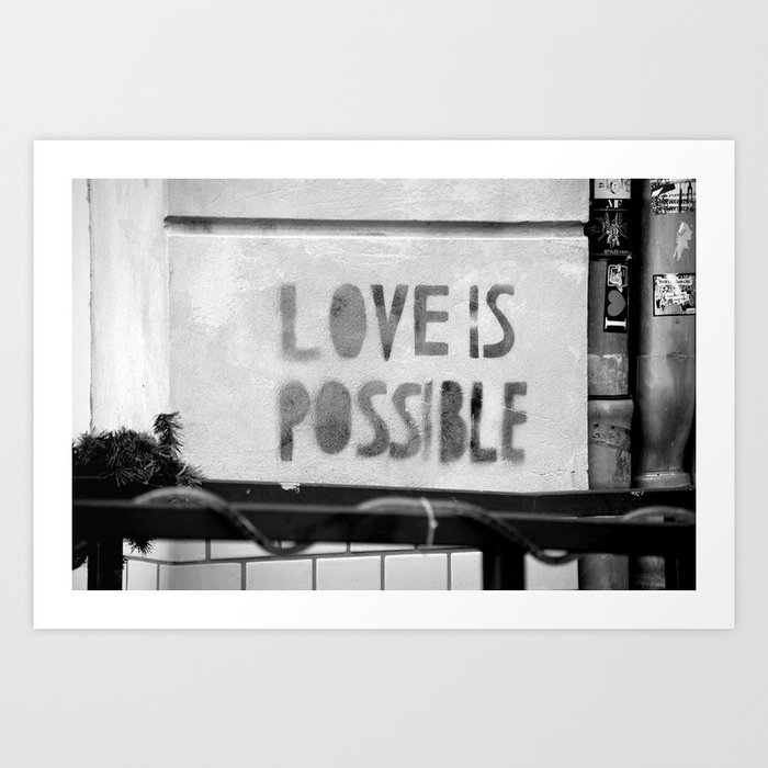 Love is possible - Berlin stencil Art Print
