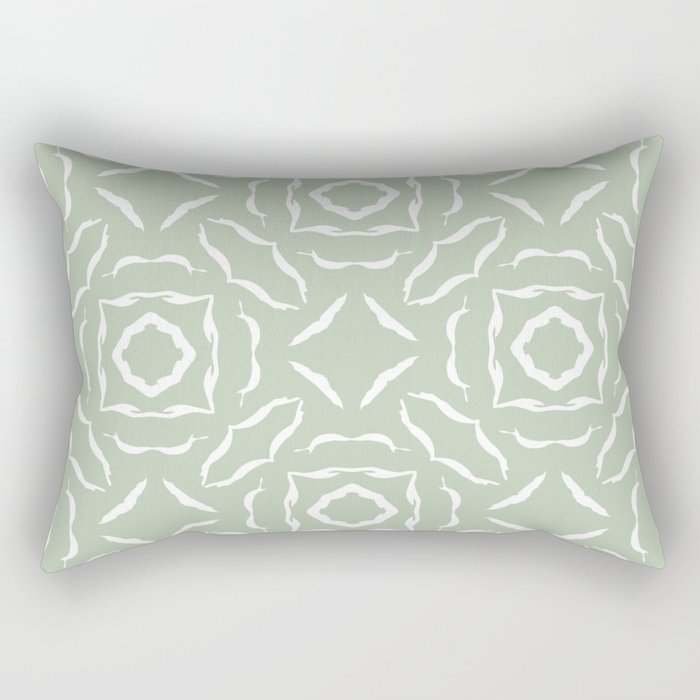 Floating Shapes Lace Pattern Mint Rectangular Pillow