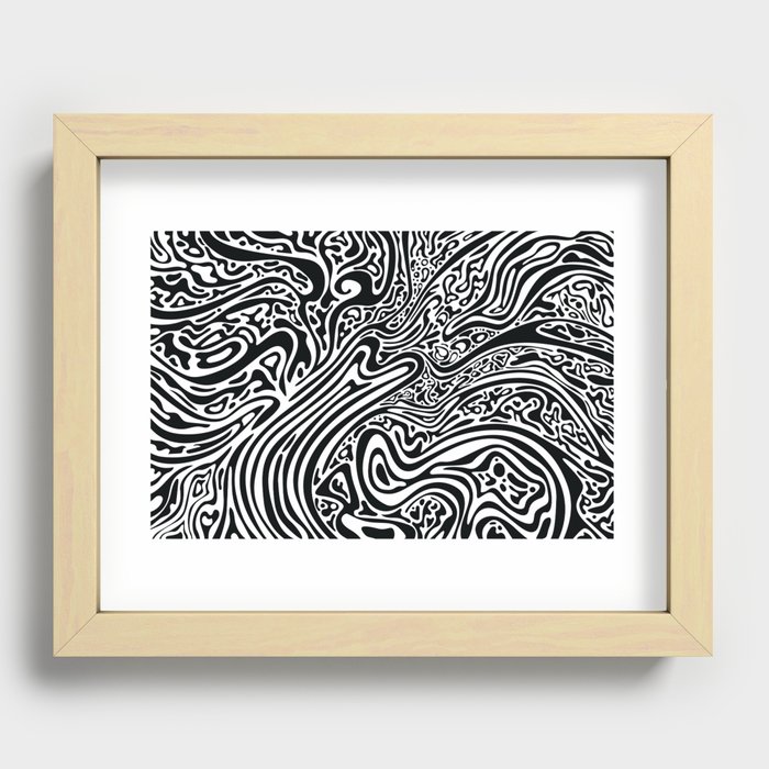 Psychedelic abstract art. Digital Illustration background. Recessed Framed Print
