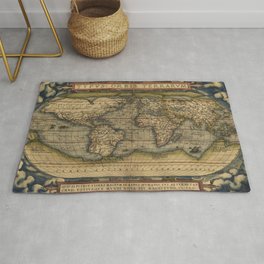 Antique Map of North and South America Area & Throw Rug