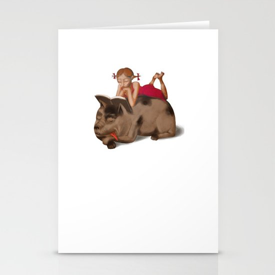 Sleeping & Reading Stationery Cards
