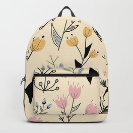 Retro Flowers Pattern Backpack