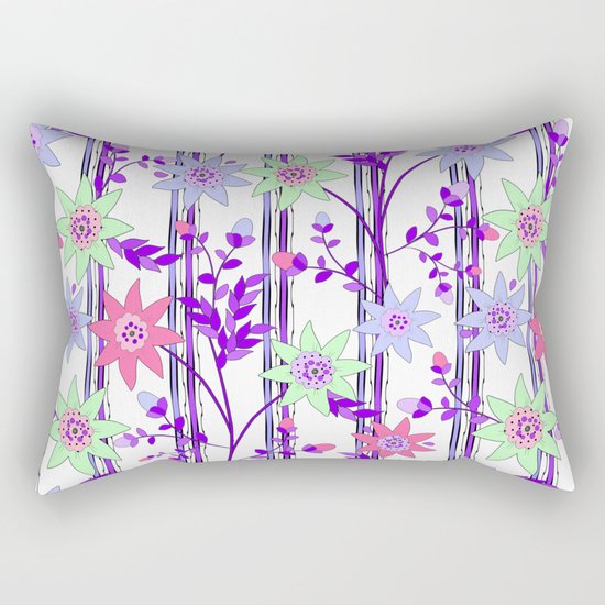 bright floral print. Rectangular Pillow