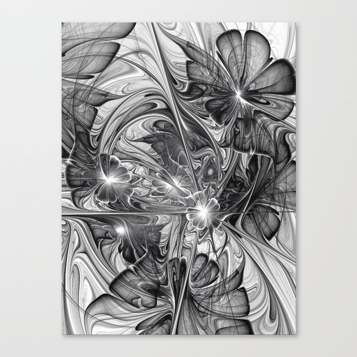 Black And White Abstract Art Canvas Print