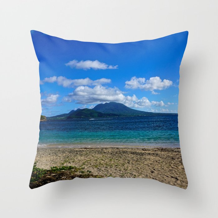 St. Kitts Beach Throw Pillow