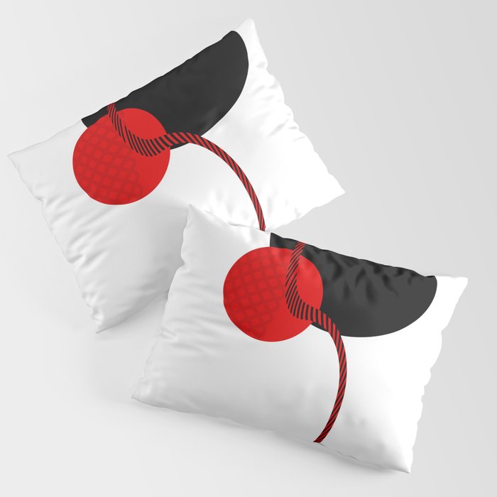 Black and white meets red version 20 Pillow Sham
