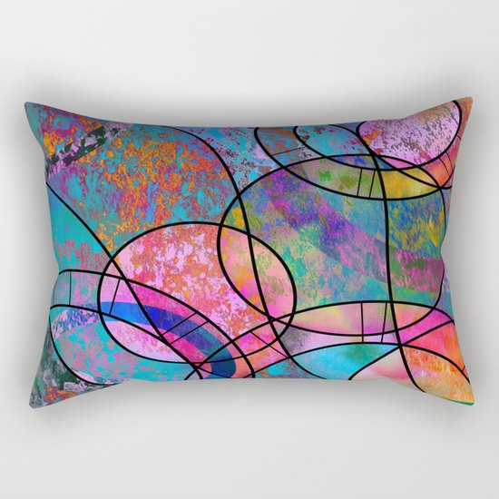 Vibrant Circles Rectangular Pillow