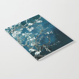 Van Gogh Almond Blossoms : Dark Teal Notebook