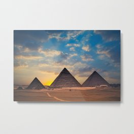 Egypt Pyramids Metal Print | Outdoor, Wanderlust, Exploring, Pyramids, Scenery, Cool, Adventure, Egypt, Landscape, Photo 