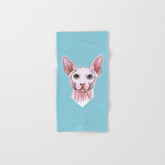 Sphynx cat portrait Hand & Bath Towel