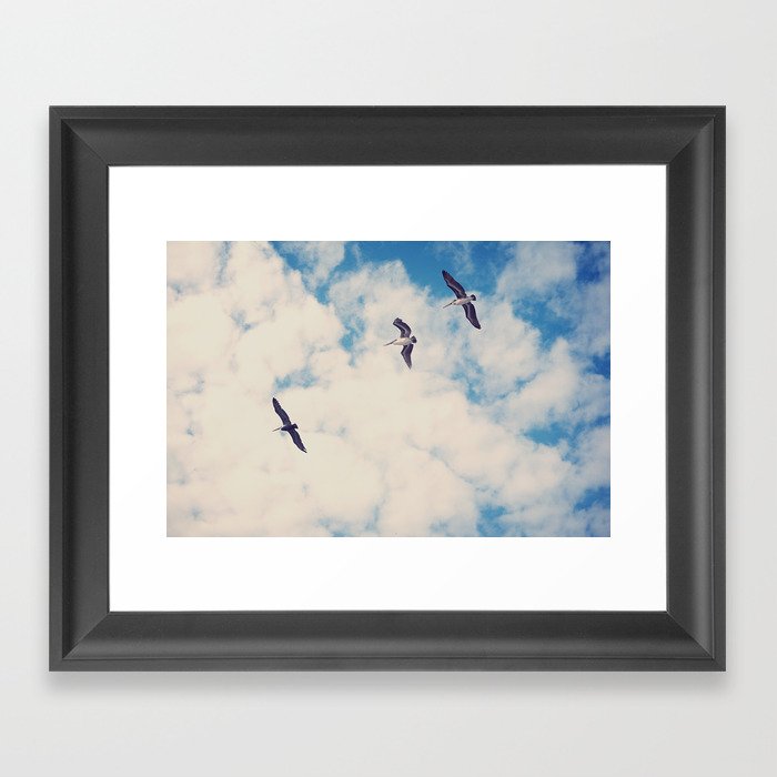Flying Over Seas Framed Art Print