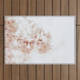 Japan Photography - Beautiful White Flowers On A Tree Outdoor Rug