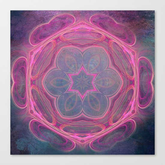 whimsical fractal love in pink Canvas Print
