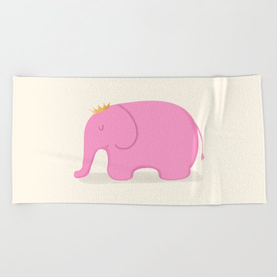 Queen Pink Elephant Beach Towel