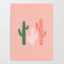 Hand drawn cactus plant art Poster