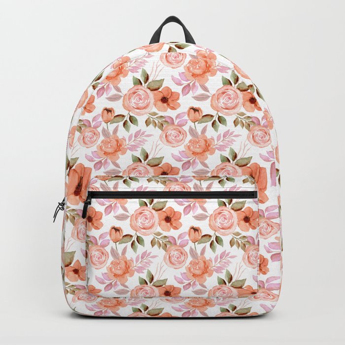 Pink watercolor flowers Backpack