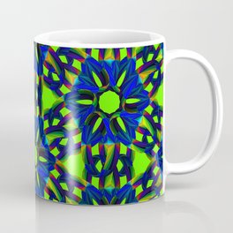 Funky ring design on neon background Mug