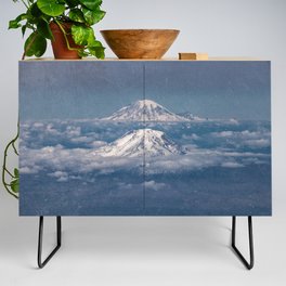 Mount Adams Mt Rainier - PNW Mountains Credenza