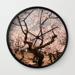 Spring Blossom Flowers Tree - Mountain - Japanese Floral Wall Clock