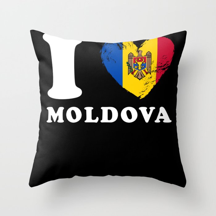 I Love Moldova Throw Pillow