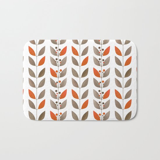 Retro pattern . Autumn leaves . Bath Mat