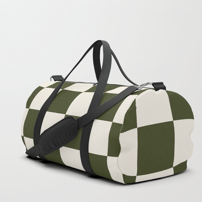Checkered (Olive Cream) Duffle Bag