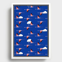 Flying flamingos Framed Canvas