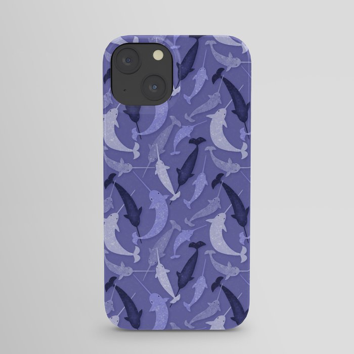 Narwhals in a Very Peri Pool iPhone Case