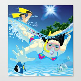 Diving girl Canvas Print