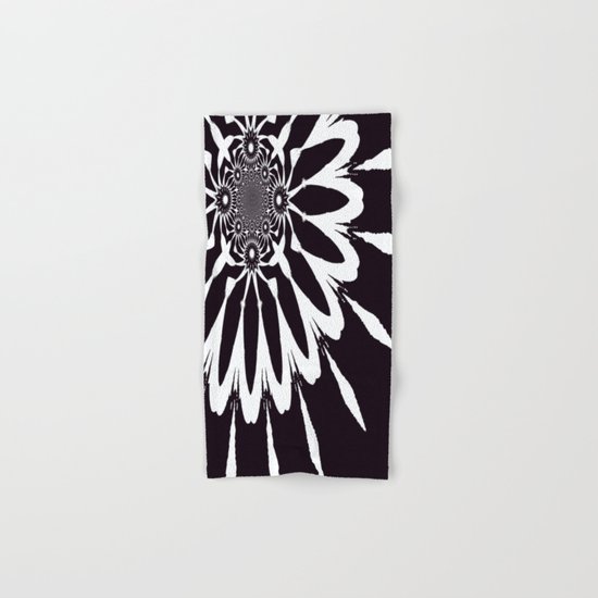 The Modern Flower Black & White Hand & Bath Towel