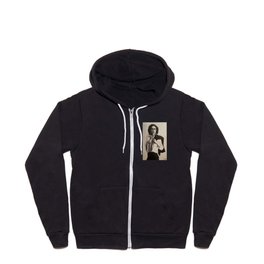 Frida Kahlo 8 - monochrome - black and white Full Zip Hoodie