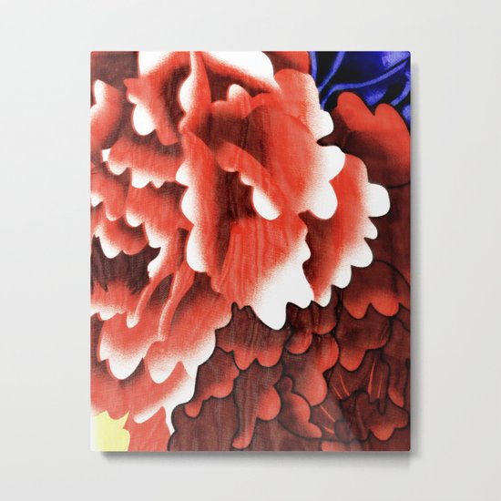 Wet Peonies Metal Print