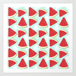Watermelon Slices Pattern Art Print