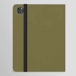 Dark Brown Solid Color Pantone Avocado 18-0430 TCX Shades of Yellow Hues iPad Folio Case