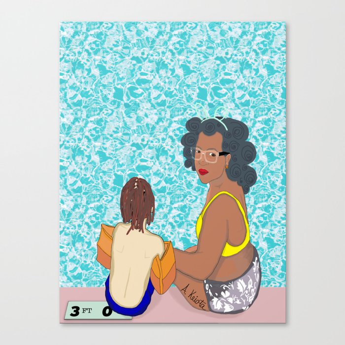 Sit by Pool Canvas Print