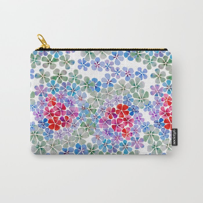 bali watercolor flowers on white background  Carry-All Pouch