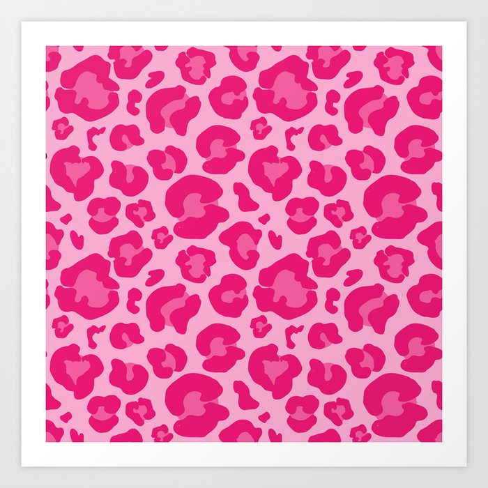 Pink Leopard Print Pattern Wallpaper - Preppy Aesthetic Art Print