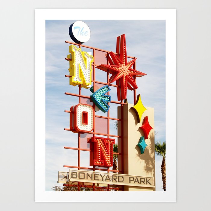 Neon Boneyard Art Print