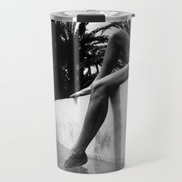Dip your toes into the water, female form black and white photography - photographs Travel Mug
