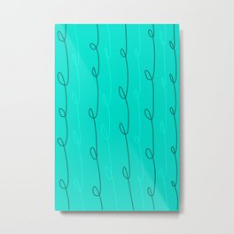 Minimalistic Vines Metal Print | Blue, Abstract, Graphicdesign, Minimalisticvines, Sketch, Pattern, Abstractvines, Green, Seafoam, Teal 
