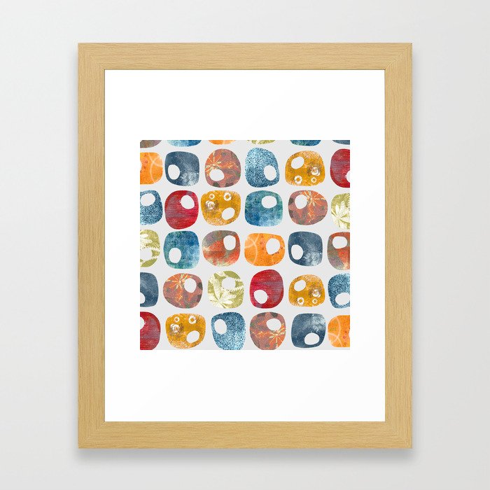 Pebbles in fall Framed Art Print