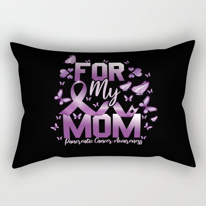 Purple For Mom Pancreatic Cancer Awareness Rectangular Pillow