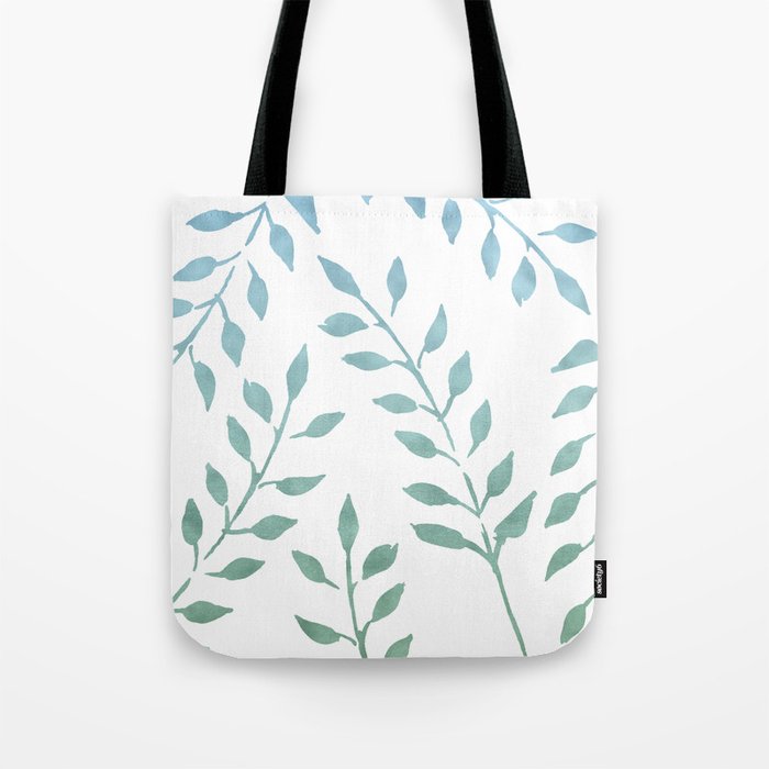 Blue and Green Fronds Tote Bag