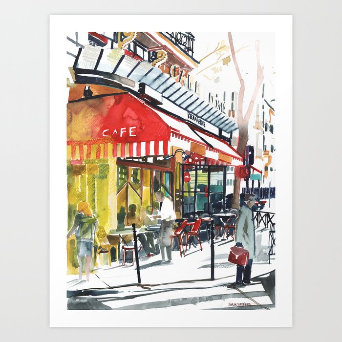 Le Dome Cafe Paris Art Print