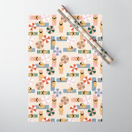 Pug Beach Yoga Wrapping Paper